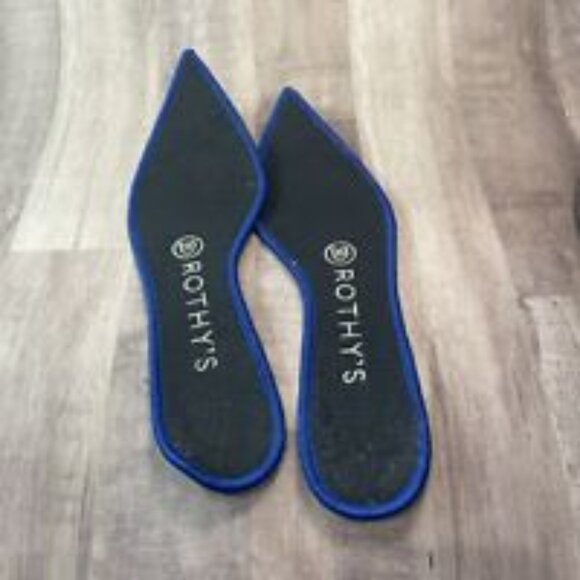 Rothy's Womens Shoes Size 6.5 The Point Flat Python RETIRED Walnut Blue - Picture 10 of 12